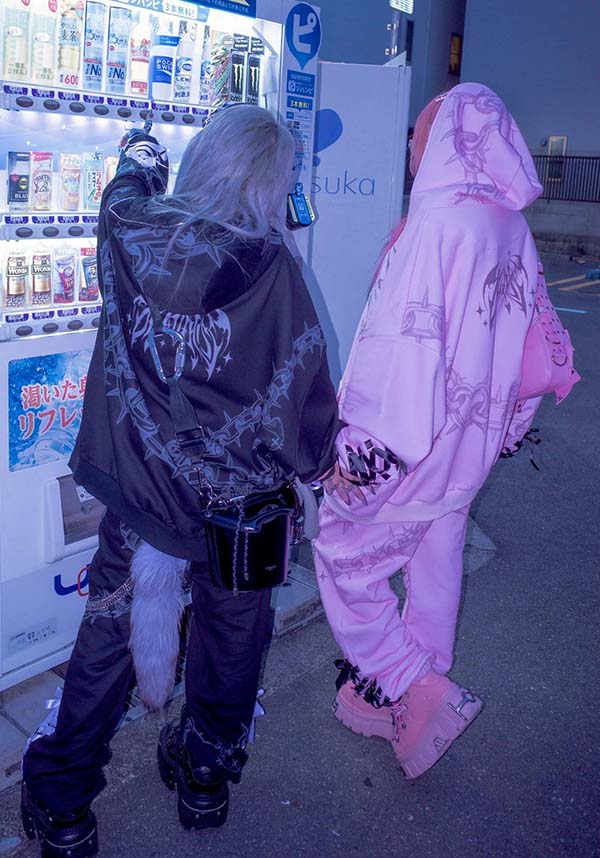 Death Kiss [Baby Pink] | CHAIN HOODIE
