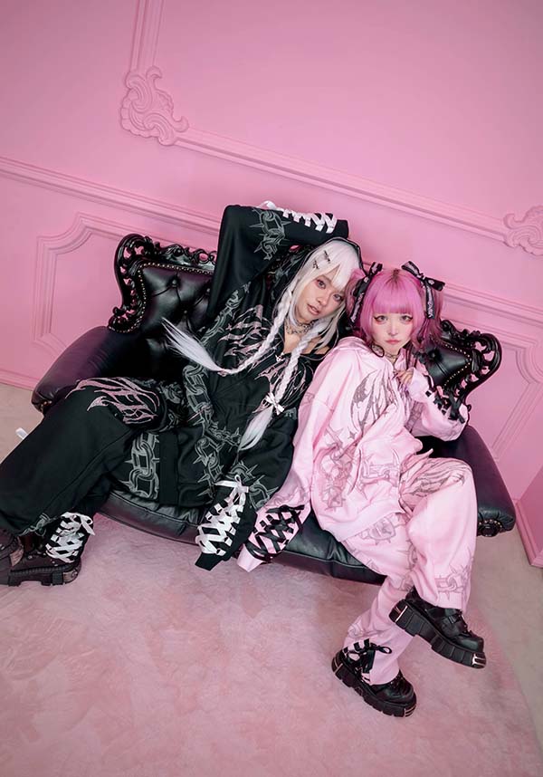 Death Kiss [Baby Pink] | CHAIN HOODIE