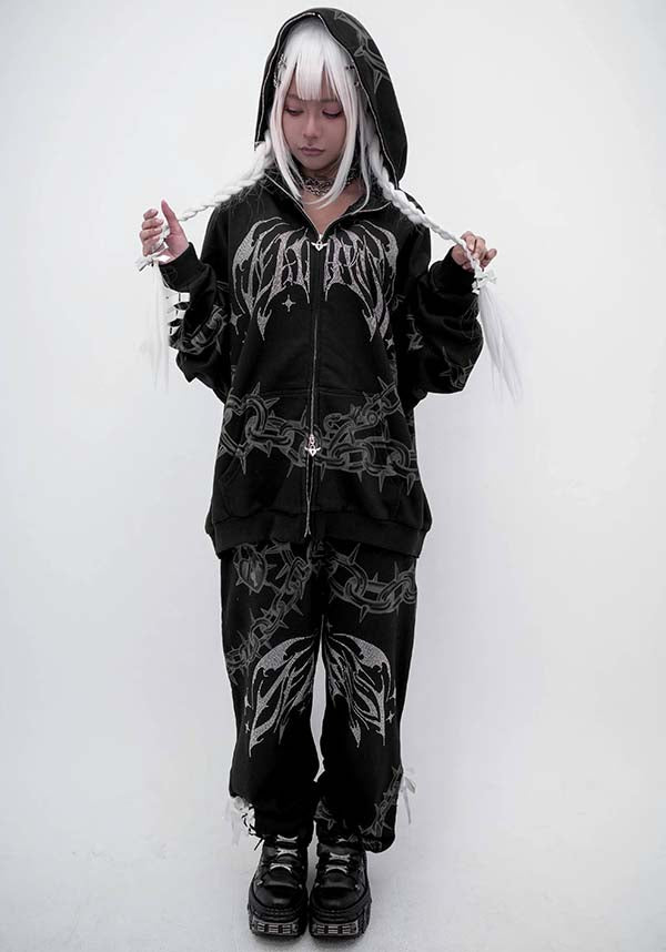 Death Kiss [Black] | CHAIN HOODIE