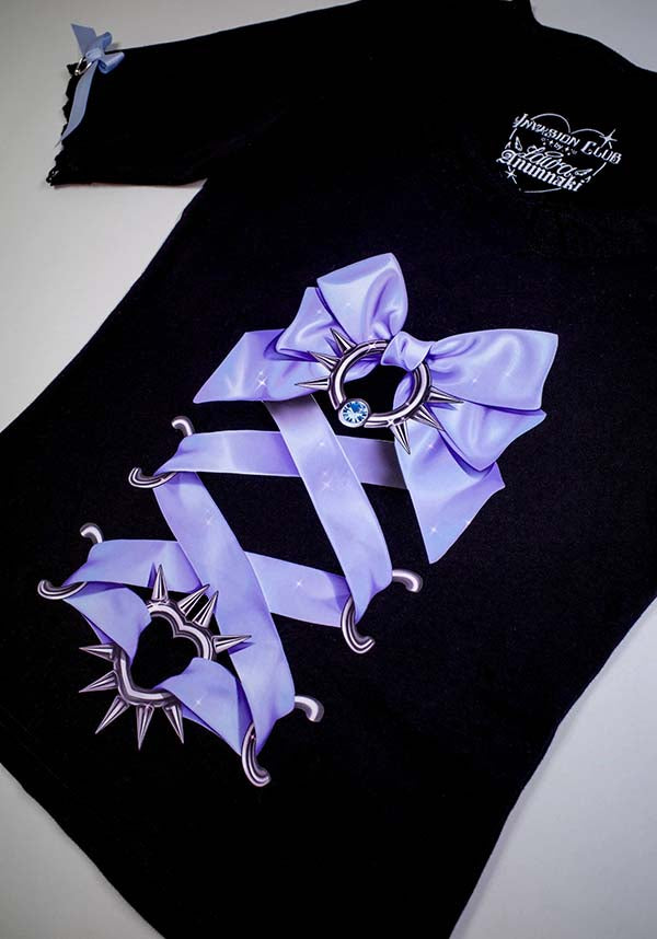 Piercing Ribbon Corset [Black] | TOP