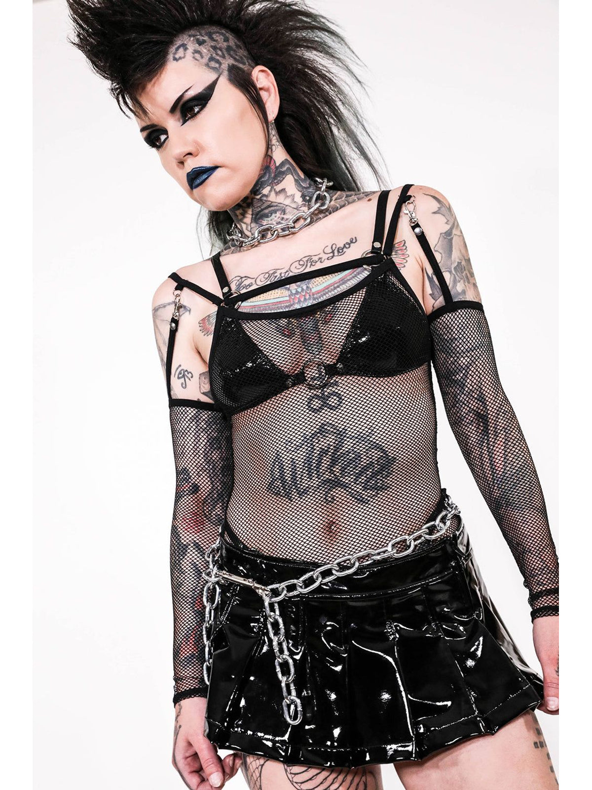 Vinyl Pvc Pleated Micro Mini Skirt-bottoms-lip Service | BOTTOMS