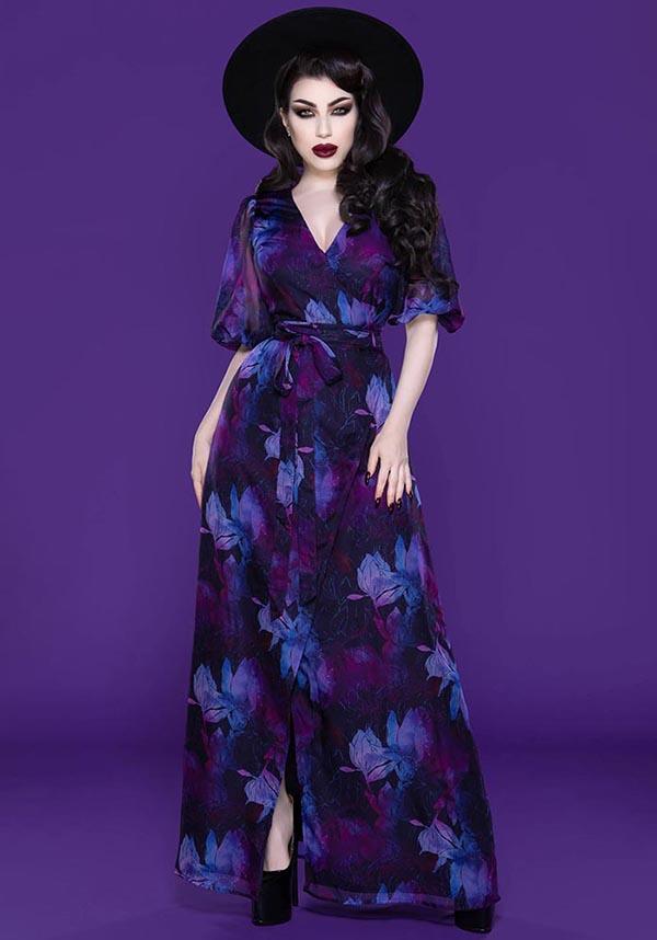 Winona [Purple] | FLORAL DRESS - Beserk - all, all clothing, all ladies clothing, clickfrenzy15-2023, clothing, discountapp, dress, dressapril25, dresses, floral, flower, flowers, fp, googleshopping, goth, goth summer, goth summer clothing, gothic, jan23, KATBESFW2022-5, ladies clothing, ladies dress, ladies dresses, long dress, maxi dress, plus size, purple, R290123, summer, summer clothing, summer goth, winter clothing, winter wear, women, womens, womens dress, womens dresses, wrap, wrap dress