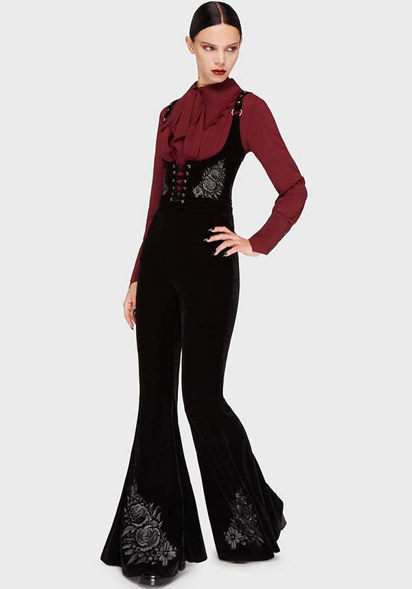 KILLSTAR A Devil's Rose [Black] | FLARES - PANTS - Detail 2