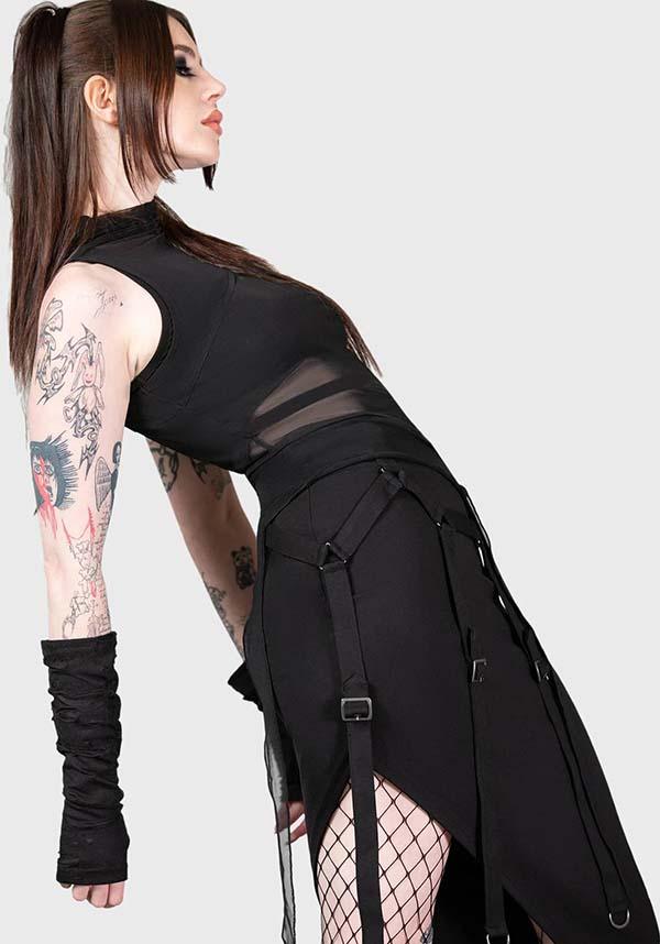 Acacia&#39;s Poison | MIDI SKIRT - Beserk - all, all clothing, all ladies, all ladies clothing, asymmetric, asymmetrical, black, clothing, discountapp, fp, googleshopping, goth, gothic, jun23, kill star, killstar, KS1115682, labelnew, ladies, ladies clothing, ladies skirt, midi skirt, plus, plus size, punk, R110623, skirt, techwear, women, womens, womens skirt