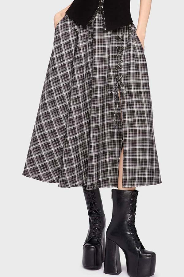 Chapel Blessing [Plaid] | MIDI SKIRT
