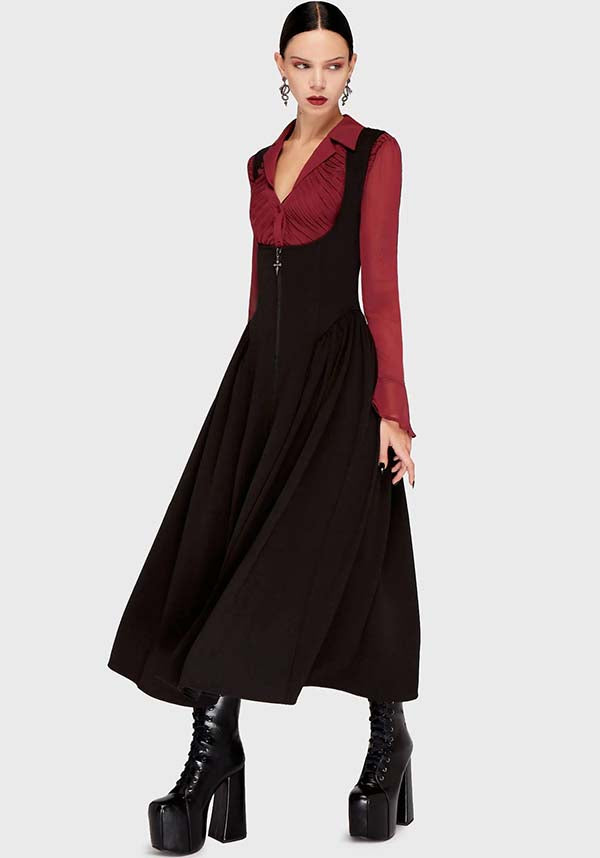 KILLSTAR Dusk And Darkness | UNDERBUST MAXI DRESS - DRESSES - Front View