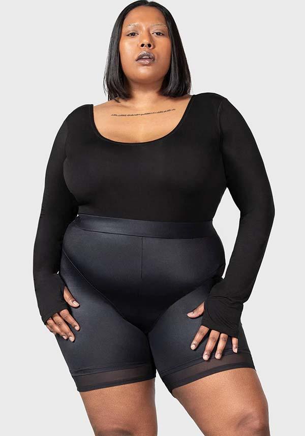 Flexi Demon | LONG SLEEVE LEOTARD - Beserk - active, active wear, activewear, all, all clothing, all ladies, all ladies clothing, black, bodysuit, clothing, discountapp, fp, googleshopping, goth, gothic, gym, kill star, killstar, KS1103865, ladies, ladies clothing, ladies top, ladies tops, long sleeve, long sleeve top, long sleeved, long sleeves, long top, may23, plus, plus size, R180523, tees and tops, thumb hole, top, tops, tshirts and tops, winter, winter clothing, winter wear, women, womens, womens top
