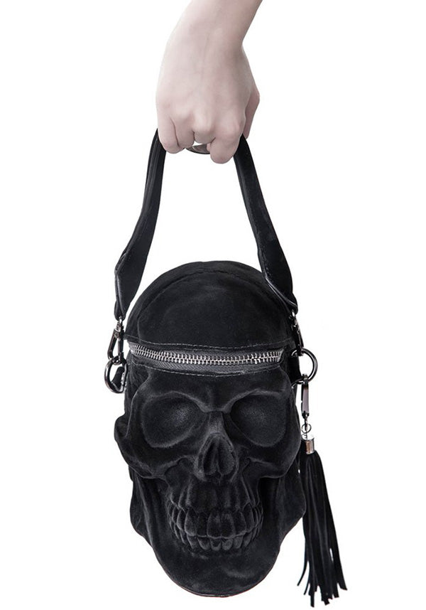 Grave Digger [Black Velvet] | SKULL HANDBAG