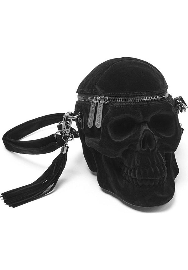 Grave Digger [Black Velvet] | SKULL HANDBAG