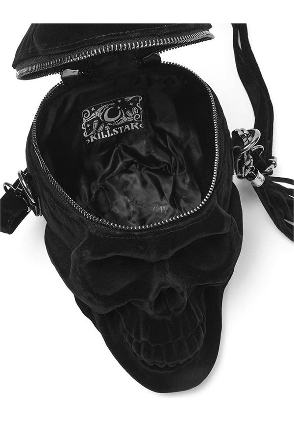 Grave Digger [Black Velvet] | SKULL HANDBAG