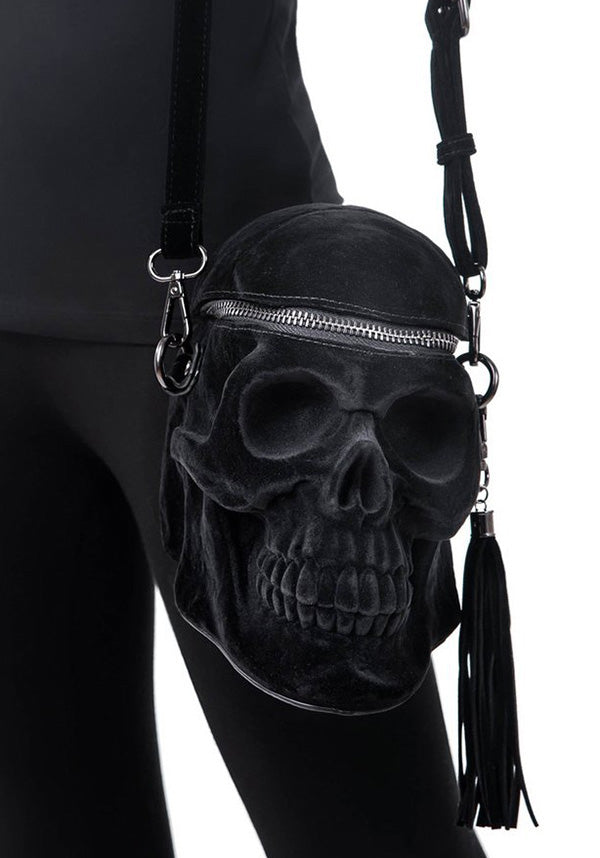Grave Digger [Black Velvet] | SKULL HANDBAG