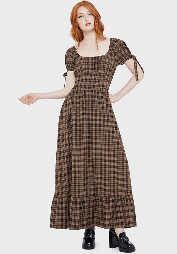 Grim Gretchen [Brown Tartan] | DRESS
