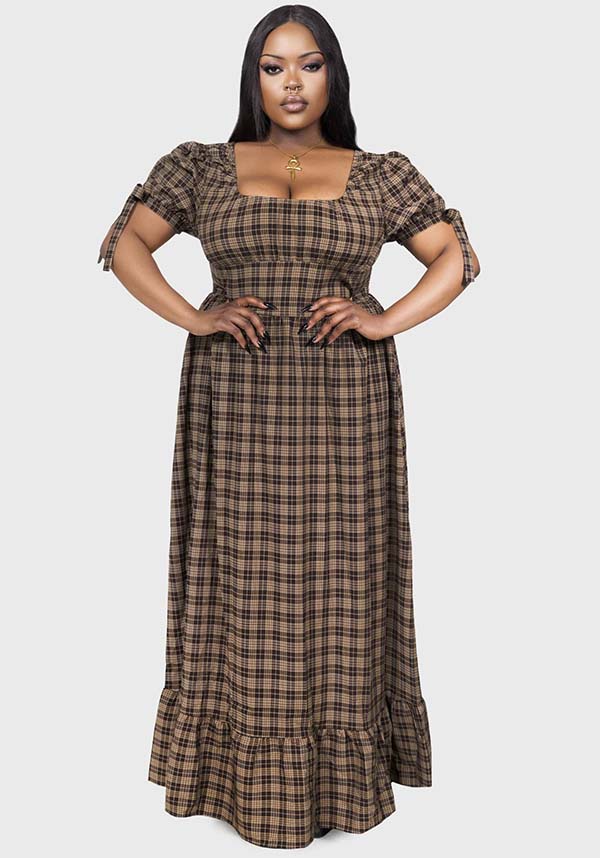Grim Gretchen [Brown Tartan] | DRESS