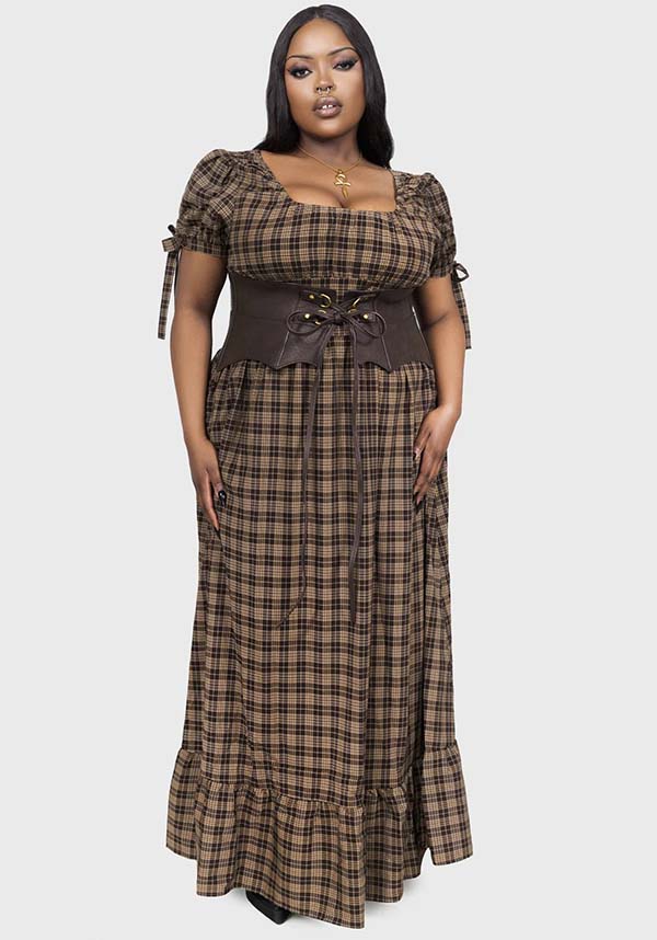 Grim Gretchen [Brown Tartan] | DRESS
