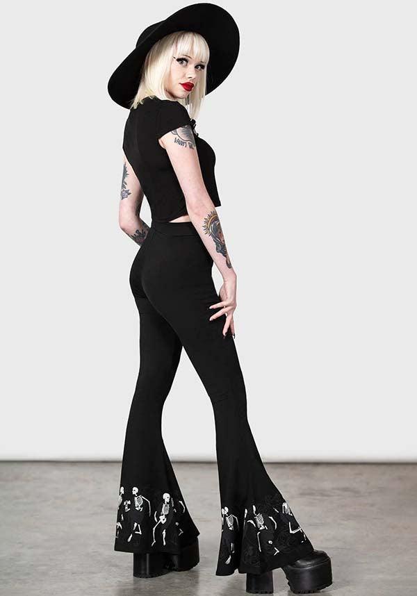 La Danse | FLARES - Beserk - all, all clothing, all ladies, all ladies clothing, apr23, black, clothing, discountapp, fitted, flare, flare pants, flared, flared pants, flares, fp, googleshopping, goth, gothic, kill star, killstar, KS1095348, ladies, ladies clothing, ladies pants, ladies pants + shorts, ladies pants and shorts, long pants, pants, plus size, R270423, skeleton, winter, winter clothing, winter wear, witchy, women, womens, womens pants