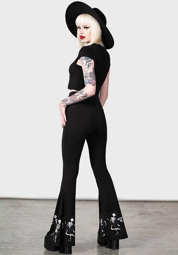 La Danse | FLARES - Beserk - all, all clothing, all ladies, all ladies clothing, apr23, black, clothing, discountapp, fitted, flare, flare pants, flared, flared pants, flares, fp, googleshopping, goth, gothic, kill star, killstar, KS1095348, ladies, ladies clothing, ladies pants, ladies pants + shorts, ladies pants and shorts, long pants, pants, plus size, R270423, skeleton, winter, winter clothing, winter wear, witchy, women, womens, womens pants