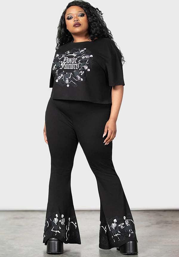 La Danse | FLARES - Beserk - all, all clothing, all ladies, all ladies clothing, apr23, black, clothing, discountapp, fitted, flare, flare pants, flared, flared pants, flares, fp, googleshopping, goth, gothic, kill star, killstar, KS1095348, ladies, ladies clothing, ladies pants, ladies pants + shorts, ladies pants and shorts, long pants, pants, plus size, R270423, skeleton, winter, winter clothing, winter wear, witchy, women, womens, womens pants
