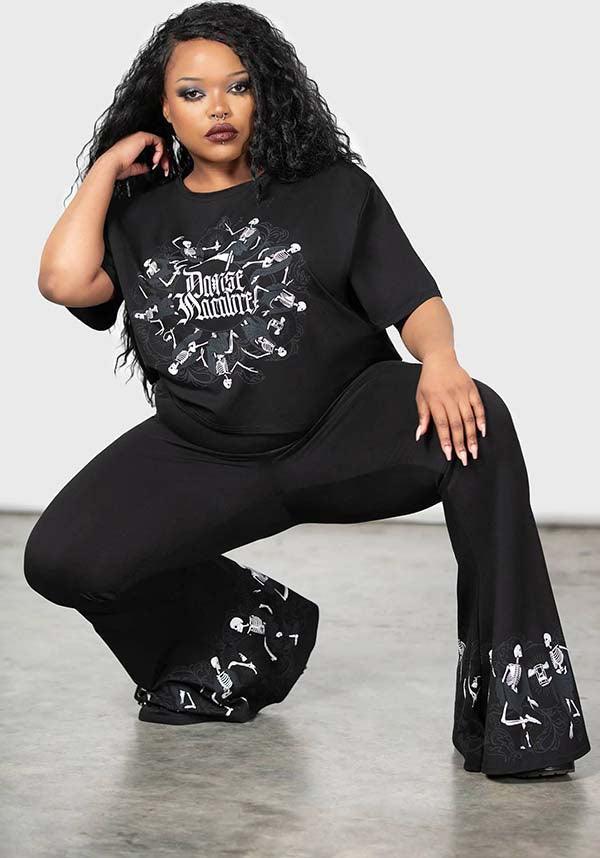 La Danse | FLARES - Beserk - all, all clothing, all ladies, all ladies clothing, apr23, black, clothing, discountapp, fitted, flare, flare pants, flared, flared pants, flares, fp, googleshopping, goth, gothic, kill star, killstar, KS1095348, ladies, ladies clothing, ladies pants, ladies pants + shorts, ladies pants and shorts, long pants, pants, plus size, R270423, skeleton, winter, winter clothing, winter wear, witchy, women, womens, womens pants