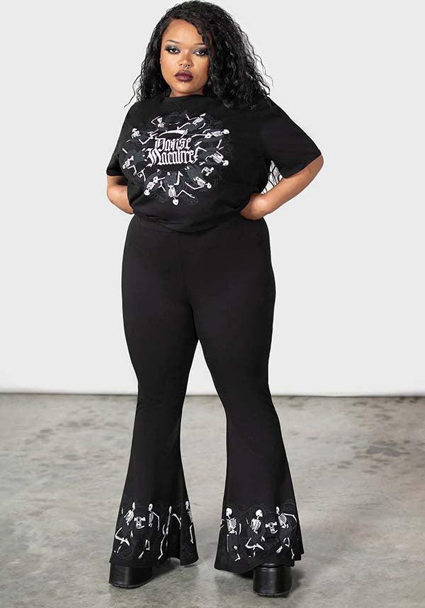 La Danse | FLARES - Beserk - all, all clothing, all ladies, all ladies clothing, apr23, black, clothing, discountapp, fitted, flare, flare pants, flared, flared pants, flares, fp, googleshopping, goth, gothic, kill star, killstar, KS1095348, ladies, ladies clothing, ladies pants, ladies pants + shorts, ladies pants and shorts, long pants, pants, plus size, R270423, skeleton, winter, winter clothing, winter wear, witchy, women, womens, womens pants