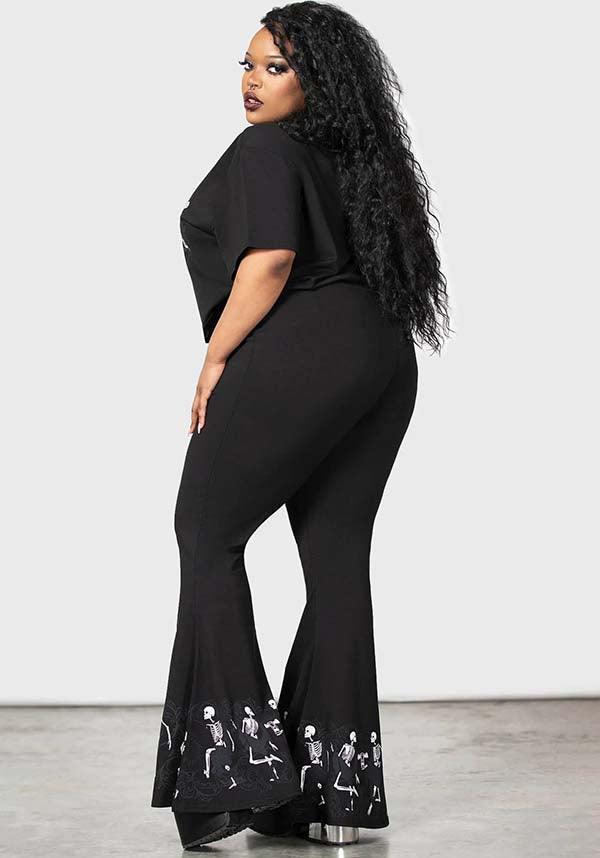 La Danse | FLARES - Beserk - all, all clothing, all ladies, all ladies clothing, apr23, black, clothing, discountapp, fitted, flare, flare pants, flared, flared pants, flares, fp, googleshopping, goth, gothic, kill star, killstar, KS1095348, ladies, ladies clothing, ladies pants, ladies pants + shorts, ladies pants and shorts, long pants, pants, plus size, R270423, skeleton, winter, winter clothing, winter wear, witchy, women, womens, womens pants
