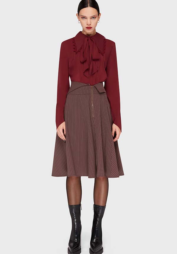 KILLSTAR Midnight Gaze [Brown] | MIDI SKIRT - SKIRTS - Detail 2