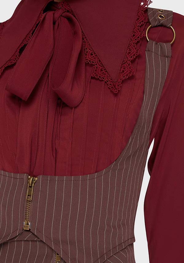 KILLSTAR Midnight Gaze [Brown] | UNDERBUST CORSET - TOPS - Back View