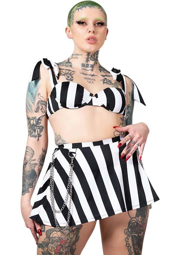 Pantha's Prowl | SWIM SKIRT - Beserk - all, all clothing, all ladies clothing, black and white, chain, clothing, discountapp, fp, googleshopping, goth, goth summer, goth summer clothing, gothic, killstar, KS1103865, ladies clothing, ladies skirt, may23, mini skirt, plus, plus size, R180523, short skirt, skirt, skirts, stripe, striped, striped skirt, stripes, stripey, summer, summer clothing, summer goth, swim, swim suit, swim wear, swimmers, swimming, swimsuit, swimwear, womens skirt