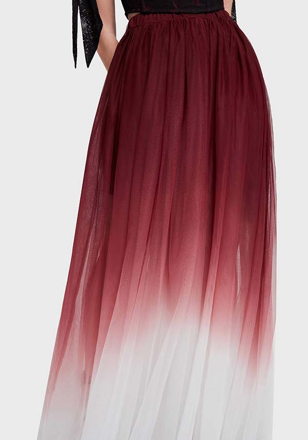 KILLSTAR Shade Empress [Red/White] | MAXI SKIRT - SKIRTS - Detail 3