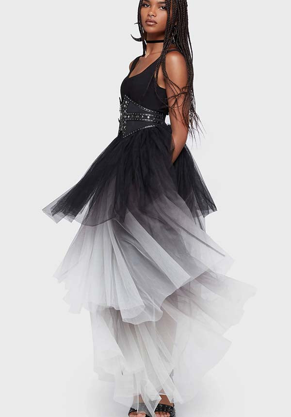 KILLSTAR Under The Candle Light [Black/White] | MAXI DRESS - DRESSES - Detail 4