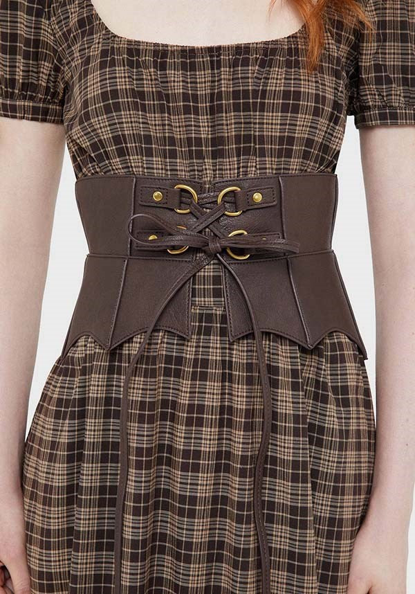 Wetland Bat Peplum [Brown] | CORSET