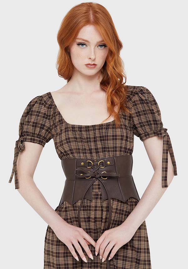 Wetland Bat Peplum [Brown] | CORSET