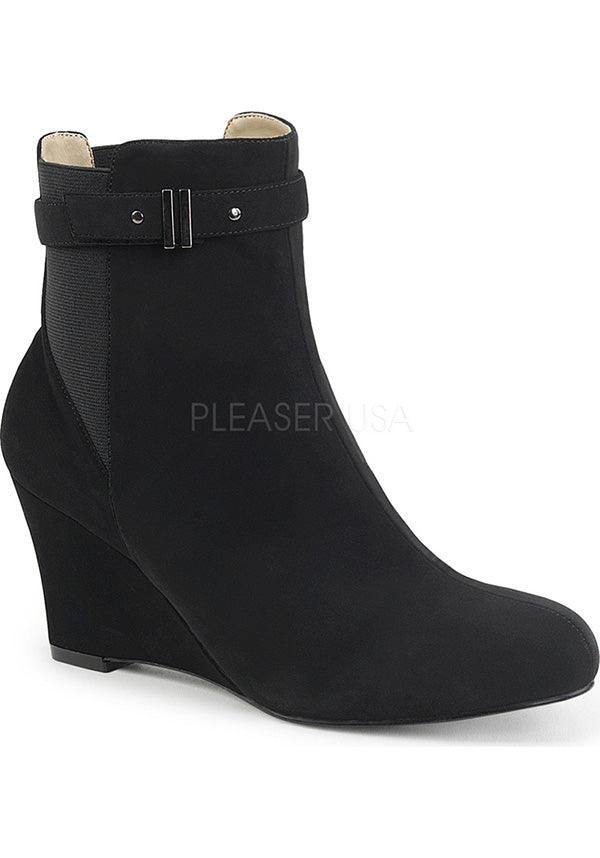 KIMBERLY-102 [Black Suede] | ANKLE BOOTS [PREORDER] - Beserk - all, black, boots, boots [preorder], clickfrenzy15-2023, discountapp, fp, heels, heels [preorder], labelpreorder, labelvegan, pleaser, ppo, preorder, shoes, vegan, wedge, wedges