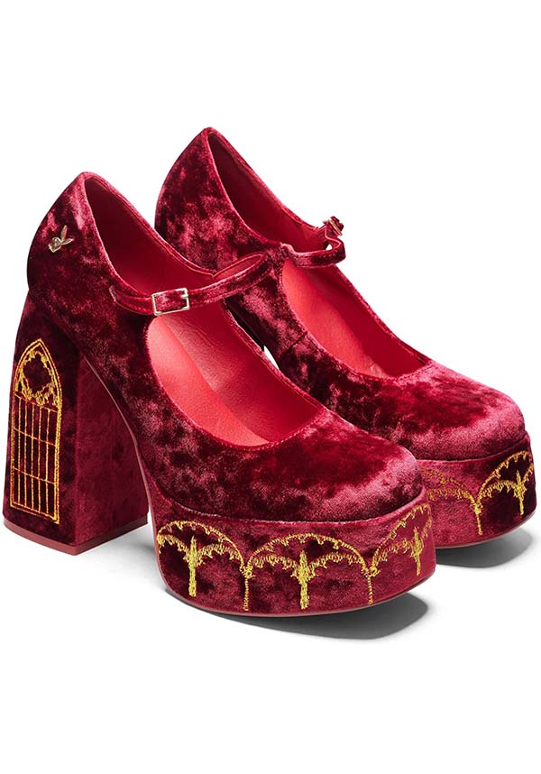 Koi Footwear - Feudal Fantasy Playboy Crushed Velvet Heels - Buy Online  Australia