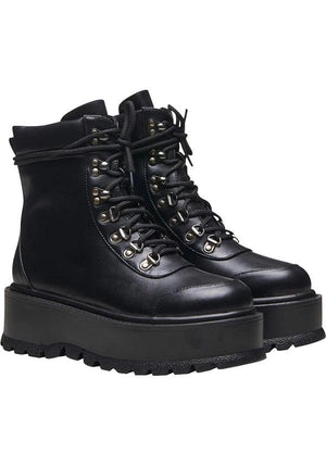 Koi Footwear - Hydra All Black Matrix Platform Boots - Buy Online Australia