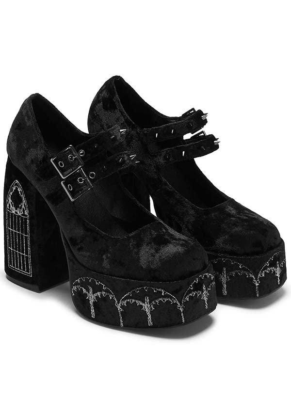 Koi Footwear Lady Menace Grunge Crushed Velvet Heels Buy