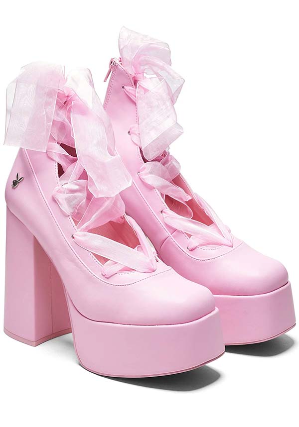 Playboy Infidelity [Pink] | LACE UP HEELS