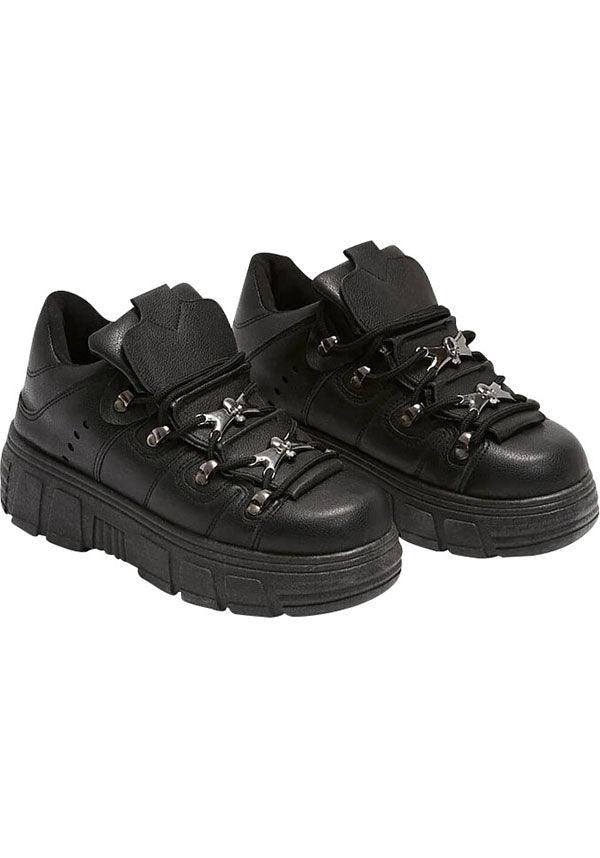 Rimo Core Chunky Black | TRAINERS` - Beserk - all, aug20, black, clickfrenzy15-2023, discontinued, discountapp, flats [in stock], fp, goth, gothic, in stock, instock, koi, koi footwear, labelinstock, labelpending, labelvegan, pending, platforms [in stock], punk, shoe, shoes, skull, skulls, techwear, vegan