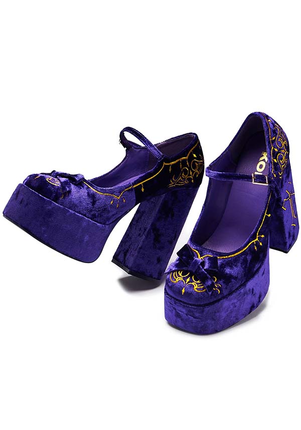 Royal Manor Velvet [Purple] | PLATFORM HEELS