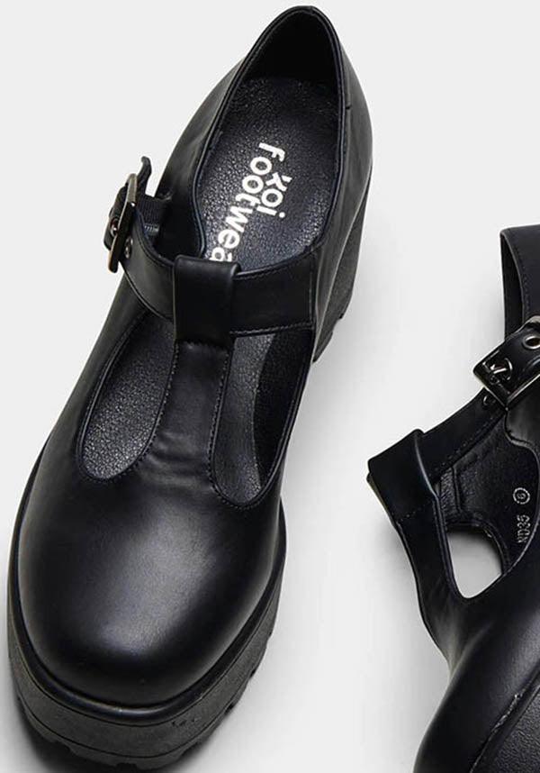 Sai [Black Faux Leather] | MARY JANES`* - Beserk - all, all ladies, black, buckle, buckles, clickfrenzy15-2023, discountapp, eofy2023, eofy2023monday19-25, goth, heels, heels [in stock], in stock, instock, koi footwear, labelinstock, labelvegan, ladies, lastonesale, mary jane, mary janes, oct21, office, platform, platforms, platforms [in stock], R281021, sale, shoes, vegan