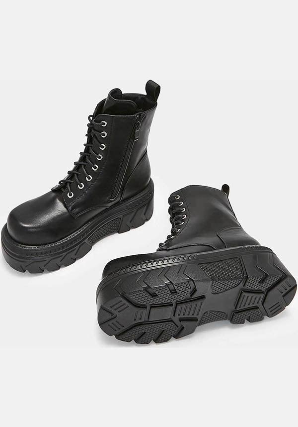 Talwar | CHUNKY STOMPER BOOTS` - Beserk - all, boot, boots, boots [in stock], clickfrenzy15-2023, combat boots, discountapp, fp, goth, gothic, in stock, instock, jun21, koi, koi footwear, labelinstock, labelvegan, R010621, shoe, shoes, vegan, zip up