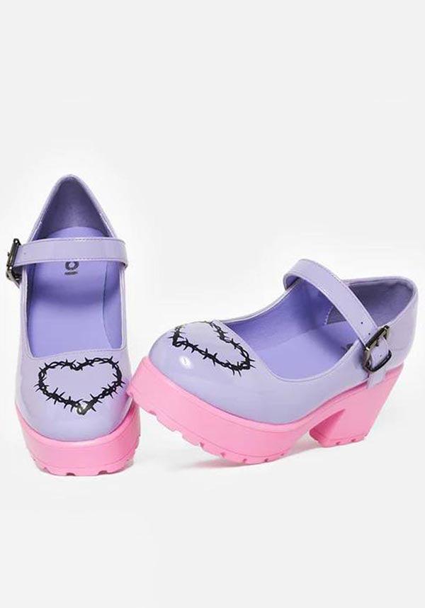 Yami Purple | MARY JANES - Beserk - all, discountapp, egirl, egirleboy, fp, googleshopping, goth, kawaii, koi footwear, KOIB035, labelvegan, ladies shoes, mary jane, mary janes, may23, pastel, pastel goth, pastel pink, pastel purple, platform, platform heels, platforms, platforms [in stock], R140523, shoe, shoes, vegan