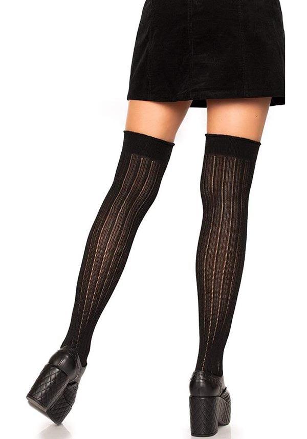 Angie Rib | KNIT KNEE SOCKS^ - Beserk - all, all clothing, all ladies clothing, backorder, black, clickfrenzy15-2023, clothing, cpgstinc, derby hosiery, discountapp, egirl, egirleboy, festival, fp, gifts socks, googleshopping, goth, gothic, high socks, hosiery, hosiery and socks, knit, knitted, ladies clothing, ladies socks, long socks, R060922, sep22, Sept, socks, thigh high, tomfoolery, TOMIN320547, witch, witches, witchy