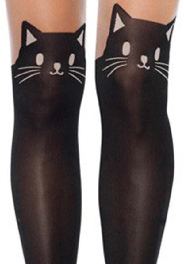 Black Cat Spandex Opaque | PANTYHOSE