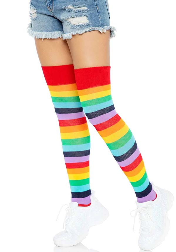 Cherry Rainbow | THIGH HIGH SOCKS