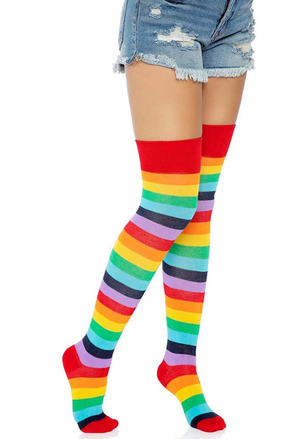 Cherry Rainbow | THIGH HIGH SOCKS