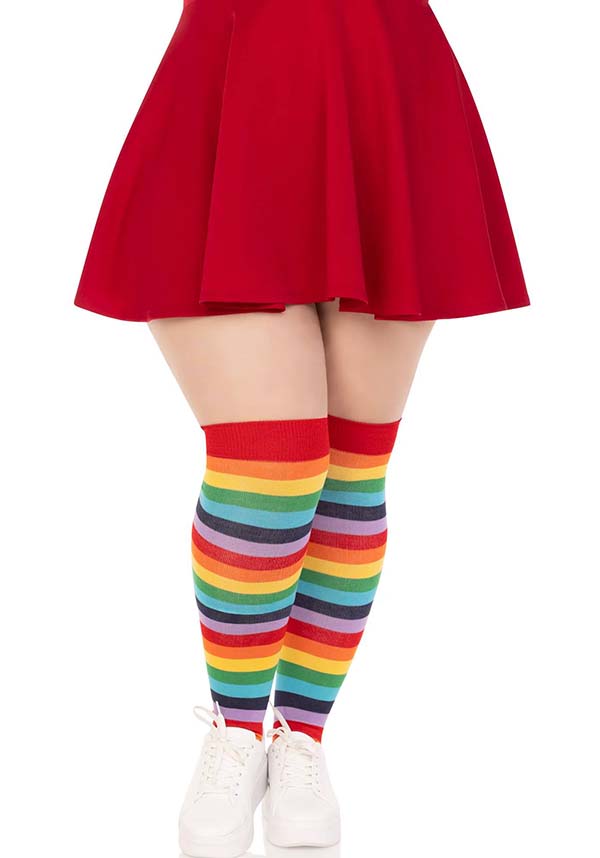 Cherry Rainbow | THIGH HIGH SOCKS
