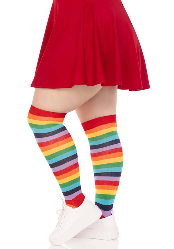 Cherry Rainbow | THIGH HIGH SOCKS