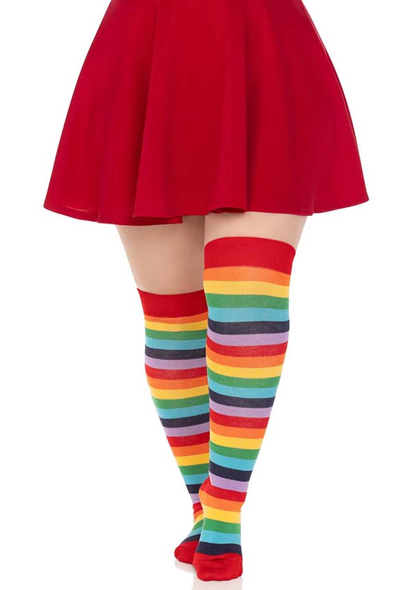Cherry Rainbow | THIGH HIGH SOCKS