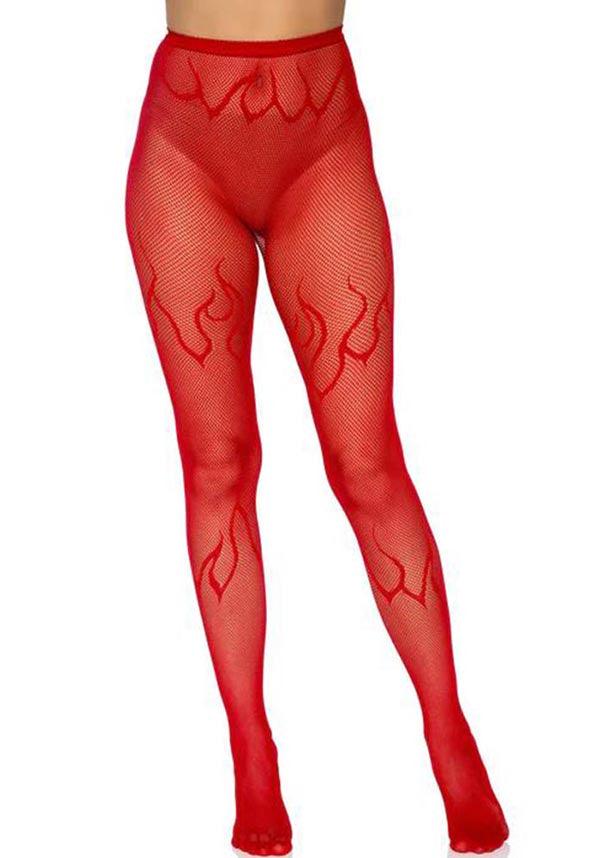 Flame [Red] | FISHNET TIGHTS* - Beserk - all, all clothing, all ladies, all ladies clothing, clickfrenzy15-2023, clothing, costume, cpgstinc, derby hosiery, discountapp, edgy, eofy2023, eofy2023wed21-25, fire, fish net, fishnet, flame, goth, gothic, halloween, halloween costume, hosiery, hosiery and socks, ladies, ladies clothing, net, nov20, plus size, red, repriced08022023, roller derby, rollerderby, sale, stockings, tights, tomfoolery
