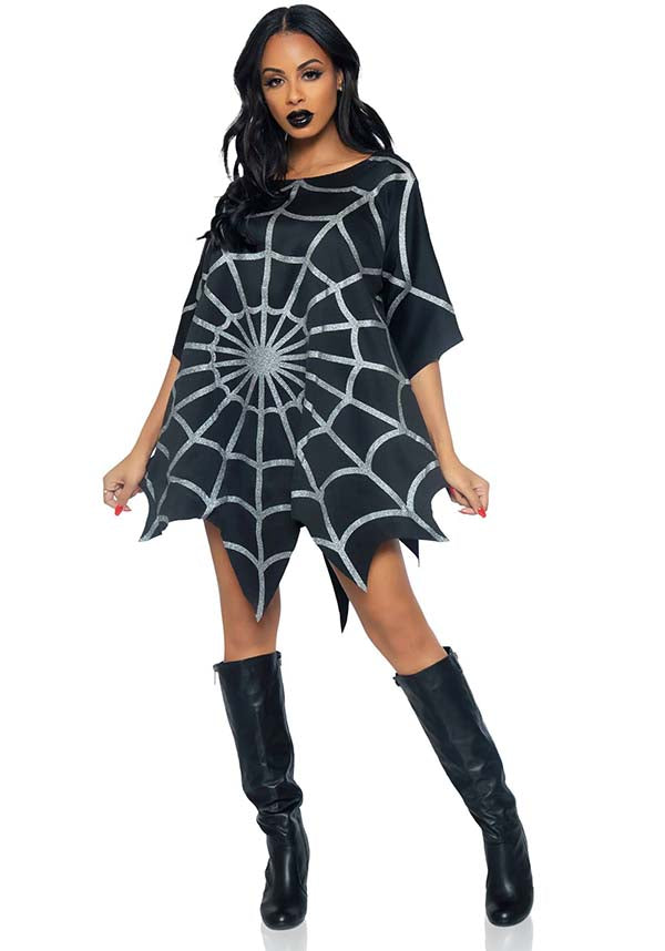 Gothic Glitter Spider Web | COSTUME PONCHO